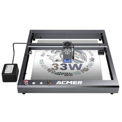 China ACMER P2 33W lasergraver snijmachine, houten bureaublad lasergraver en snijmachine hoge snelheid 30000mm/min Te koop