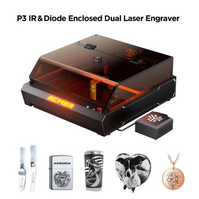 China ACMER P3 Laser Engraver USB Laser Engraving Cutting Machine with 48000mm/min Engraving Speed and 0.01mm Movement Precision for sale