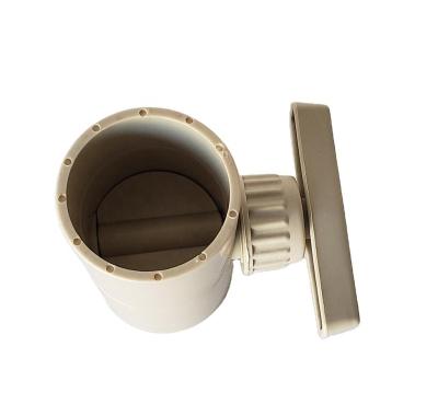 China Modern DN110MM pp round plastic manual air damper for air duct 315MM 250MM 200MM 160MM thick leather color for sale