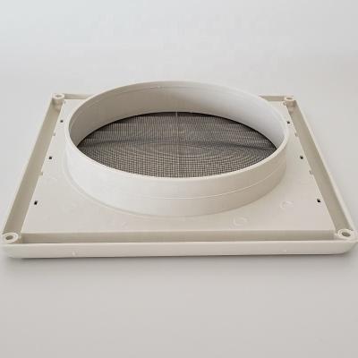 China Modern square round white pp plastic grill ducting ventilation extract fan with insect nets 1500mm 100mm for sale