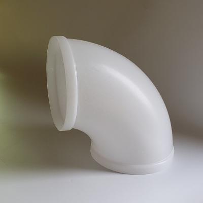 China Joining Pipe Lines White 90 Degree Elbow Connector Air Duct Accessories HVAC System Tarpaulin Round Pipes Cover Joints PP Plastic PVC for sale