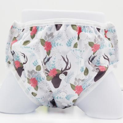 China Modern Baby Washable Printed Baby Swim Cloth Diapers AWJ Reusable For Baby Diapers Swimming Free Samples for sale