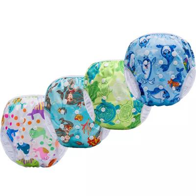 China Free Samples Printed One Size Fits All Reusable Waterproof Swim Diaper Baby Swimming Diaper for sale