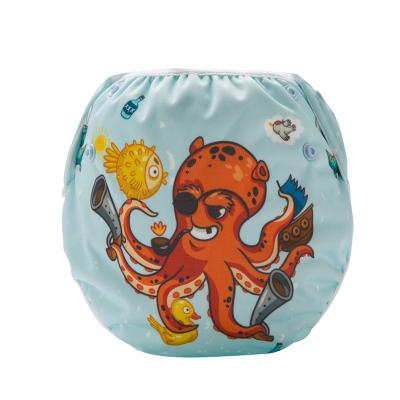 China High Quality Custom Waterproof Baby Diaper Cloth Printed Swimming Reusable Diapers for sale