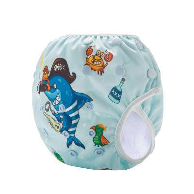 China Swimming Pool Diapers Eco-Friendly Adjustable Baby Swim Printed Washable Waterproof Diaper for sale