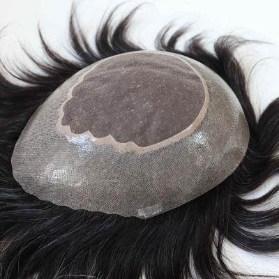 China Fine mono with poly Apollo Fine mono with poly toupee hair toupee system for men for sale