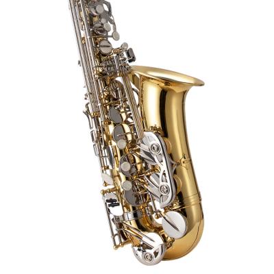 China Professional Gold Lacquer Good Quality Chinese Alto Saxophone For Sale Professional Bb Musical Instrument Bb Parte Tenor Saxophone for sale