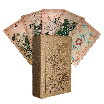 China New Style Gold PVC Popular Plastic PVC Silver Edges Playing Game Tarot Cards for sale