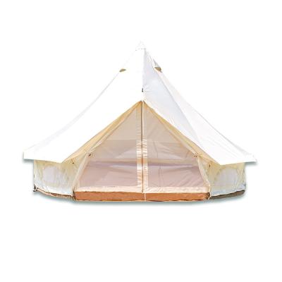 China New Design Outdoor Large Space Multi-person Extended Canvas Folding Camping Bell Type Tents for sale