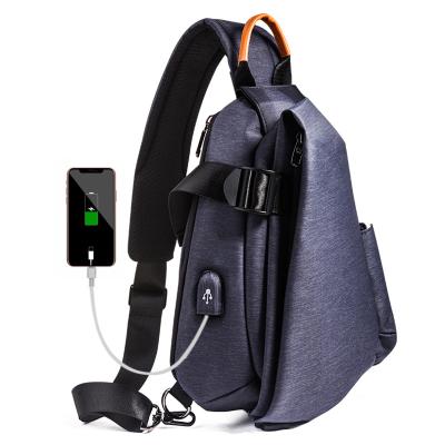 China With Simple Single Pack Men's USB Outdoor Sports Large Capacity Shoulder Chest Bag for sale