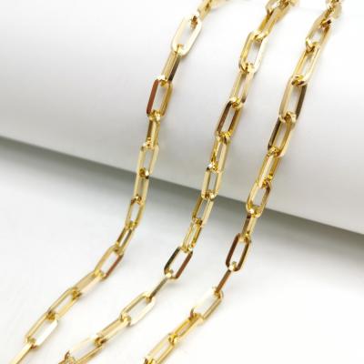 China User-Friendly Decorative Aluminum Rectangular Strip Clothing Chain Gold DIY Fashion Shoes Hats Accessories 1.4(10.5*4.8)mm for sale