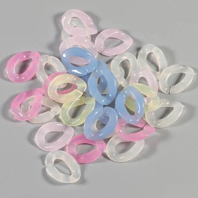 China Environmental Friendly Custom Acrylic Chain Link Candy Colored Plastic Chain Lanyard Glass Bracelet DIY Transparent Jelly Color for sale