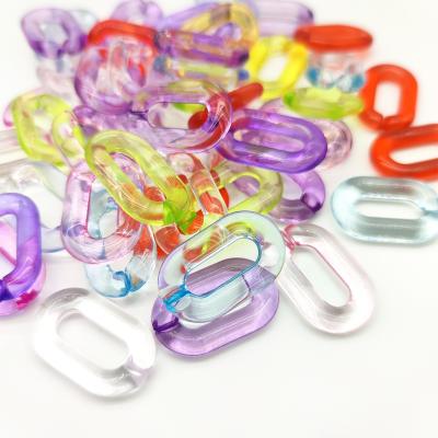 China 31*20mm Customized Environmentally Friendly U-opening Plastic Color Transparent Acrylic Chain Pant Glass Trouser Firm Accessories for sale