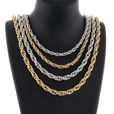 China Hiphop 316 Stainless Steel Snake Twist Chain Bracelet Necklace Hip Hop Men's Gold Plated Cuban Thick Bracelet for sale