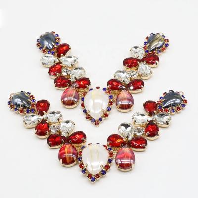 China Hot Selling Chains 2020 Red Gem Summer Women Slippers And Sandals Accessories Rhinestone Shoe Chain Jewelry for sale