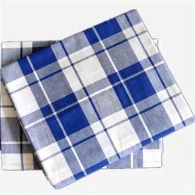 China Breathable Fabric 100%cotton School Students Sheet Print Gingham Plaid Fabric for sale