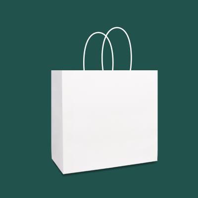 China Simple Design Print Recyclable White Cardboard Eco - Friendly Tote Shopping Bag With Custom Retail Store Card for sale