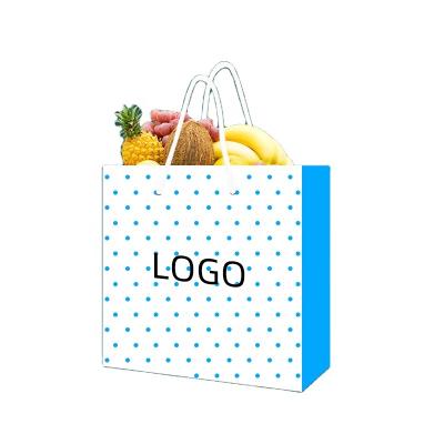 China High Quality Luxury Eco-Friendly Logo Printed Folding Jewelry Gift Materials Logo Printed Shopping Bag Craft Recycled Paper Bag With Handle for sale