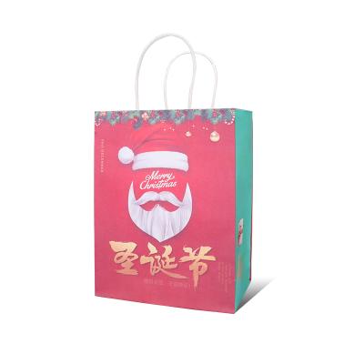 China Wholesale Custom Reusable Biodegradable Gift Bag With Logo Christmas Gift Sack Portable Paper Bag for sale