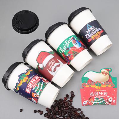 China Single Wall Cup Set 16 Ounce Biodegradable Wholesale Coffee Drink Paper Cups And Lid Christmas Carnival Paper Cup Set for sale