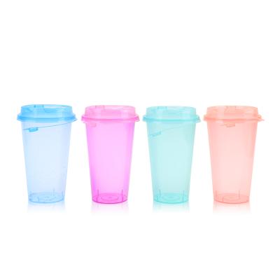 China Biodegradable Reusable Glitter Color Changing Plastic Cups Clear Magic Cold Color Changing BPA Free Mug Accept Custom Made for sale