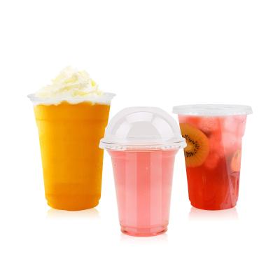 China Logo Coffee Milk Tea Plastic Cup Customized Eco-Friendly Biodegradable Disposable U-Seal Cup 16oz Cup Pet Drinkware for sale