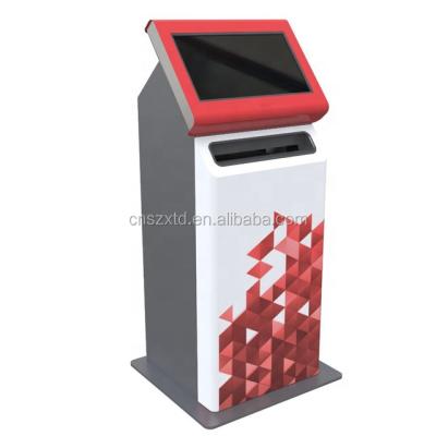 China 22inch Indoor Cold Roll Steel Standing Enclosure Printing Kiosk Tablet Payment Kiosk With QR Code Payment for sale