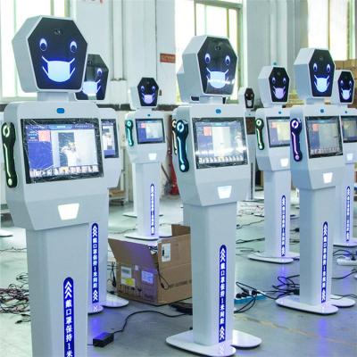 China Factory convenient temperature alarm entry-exit wholesale measurement robot face recognition receiving and intelligent service robot for sale