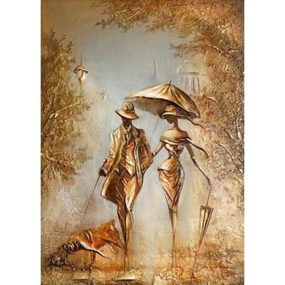 China Impressionist Couples Model 30*40cm Full Round Drill Diamond Painting (Canvas) for sale