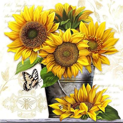 China Hot Selling Impressionist 5D Diamond Painting Sun Flower Full Drill DIOMAND ART for sale