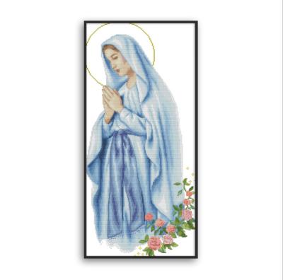 China Virgin Mary Chinese Cross Decoration Stitch Features Picture Embroidery Hanging Kit for sale