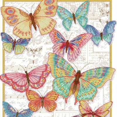 China Chinese Characteristics Cross Stitch Set 33*43.2cm Gift Butterfly Embroidery DIY Material Package for sale