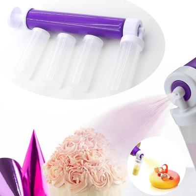 China Manual Disposable Cake Airbrush Spray Gun Decorating Coloring Decorating Cupcakes Desserts Kitchen Pastry Spray Baking Tool for sale