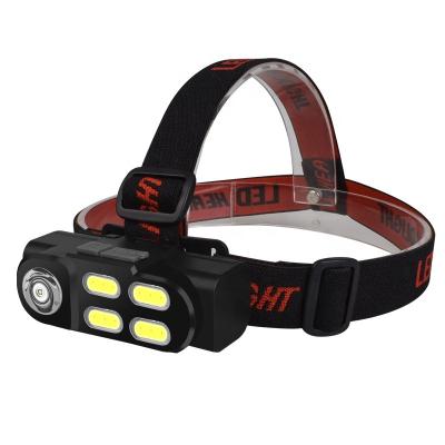 China Outdoor / Home Light XPE+4COB Plastic USB Strong ABS Charging 18650 Battery Rechargeable Waterproof Headlamp For Outdoor for sale