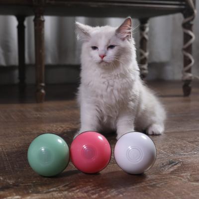 China Factory Sustainable Sale Interactive Cat Funny Ball Automatic Cat Teaser Ball Toy With Multi Lights for sale