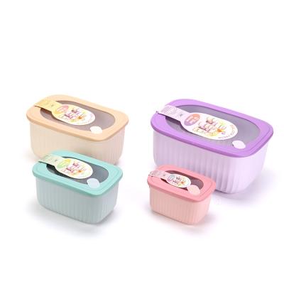 China Ifan Box 4pcs/set Food Storage Box Storage Container Chambers Kitchen Fresh Storage Containers for sale