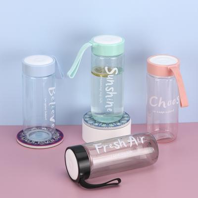 China Sustainable Water Bottle Motivational Cute Transparent Plastic Pink Interesting Water Bottle For Drinking for sale