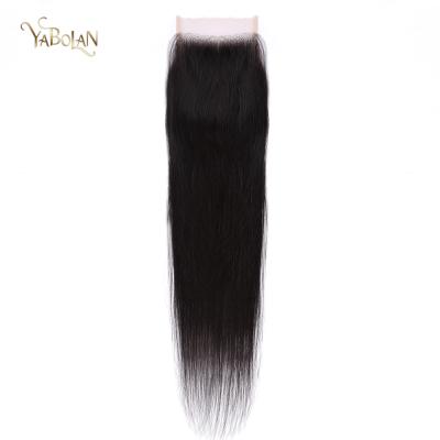 China Hot Selling Virgin Hair Small Knots Straight Transparent 4x4 Lace Closure Lace Closure With Single Knots 44QWST for sale