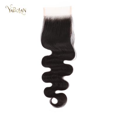 China Hot Selling Transparent Small Knots Virgin Hair Lace Closure Body Wave 4x4 Lace Closure With Only Knots 134QWBW for sale