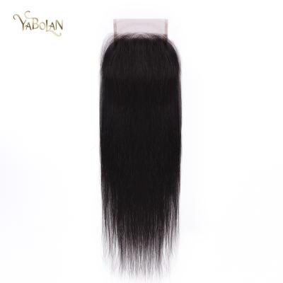 China Hot Sale Small Knots Virgin Hair Straight Swiss Lace Closure 4x4 Lace Closure With Single Knots 44PWST for sale