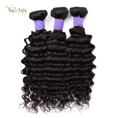 China Good Quality Deep Wave Raw Hair Made In China Top Quality Black Hair Bundle Natural Raw Hair Deep Wave Hair for sale