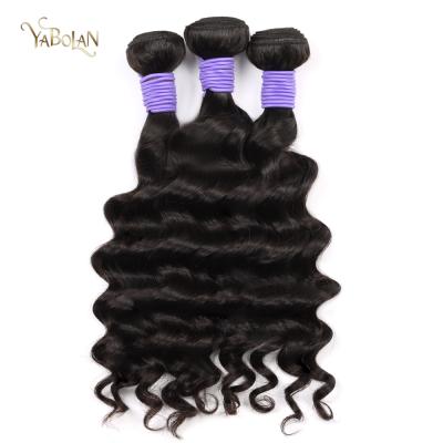 China Good Quality Loose Deep Wave Raw Hair Made In China Top Quality Black Hair Natural Raw Bundle Hair Loose Deep Wave Hair for sale