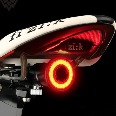 China Amazon Hot Black USB Rechargeable Smart Bicycle Brake Rear Light Cycling Lights Cycling Lights for sale