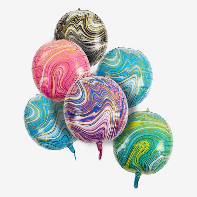 China Wholesale Eco-Friendly 22 Inch Round Shape Purple Agate Party Supplies Foil 4d Helium Balloons For Decorations for sale