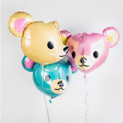 China Eco-friendly 3d Bear Koala Head Foil Balloon For Baby Kids Happy Birthday Party Decoration Toy Balloons for sale