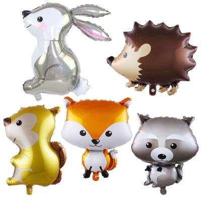 China Eco-Friendly Woodland Animal Helium Balloons Big Foil Animal Birthday Hedgehog Fox Balloons Helium Shape Kids Party Balloons Large for sale