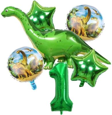 China Large Dinosaur Foil Balloons Boys Animal Theme Dinosaur Theme Birthday Party Decoration Eco-friendly Kids Balloons Set for sale