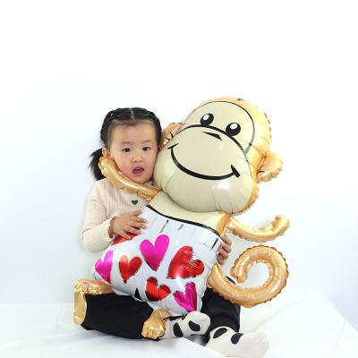 China Eco-Friendly Cute Monkey Foil Monkey Cartoon Animal Balloons for Baby Shower Party Birthday Decorations Kids Gifts Balloon for sale