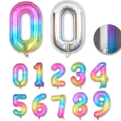 China Eco-friendly Digital balloon party decorations foil balloon gold and silver globos metalicos 40 inch number foil foil balloon for sale