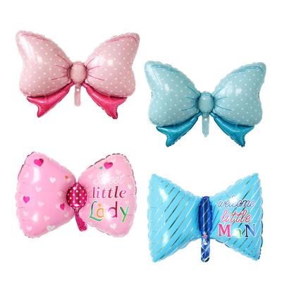 China New Polka Pink Elephant Dots Bowtie Bow Foil Balloons Mouse Bridal Shower Kind Eco-friendly Party Decoration Reveal Balloon for sale